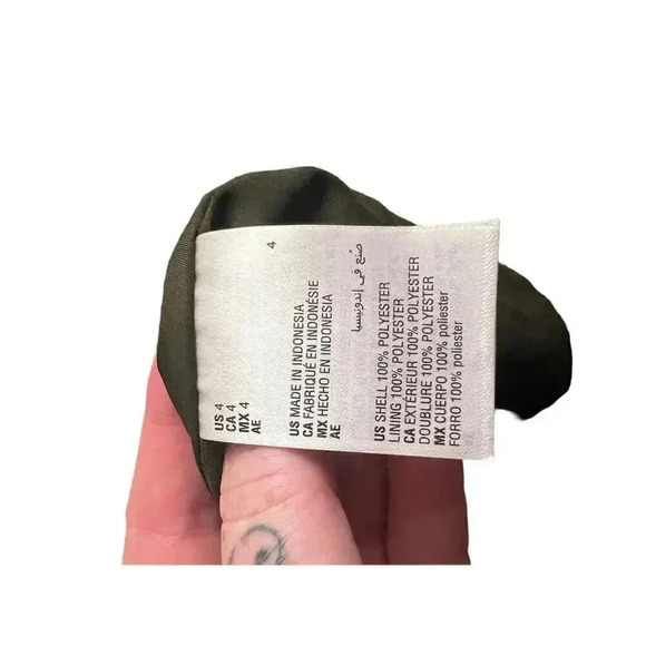 Alfani NWT wrap dress with belt olive green size 4 - Picture 7 of 7